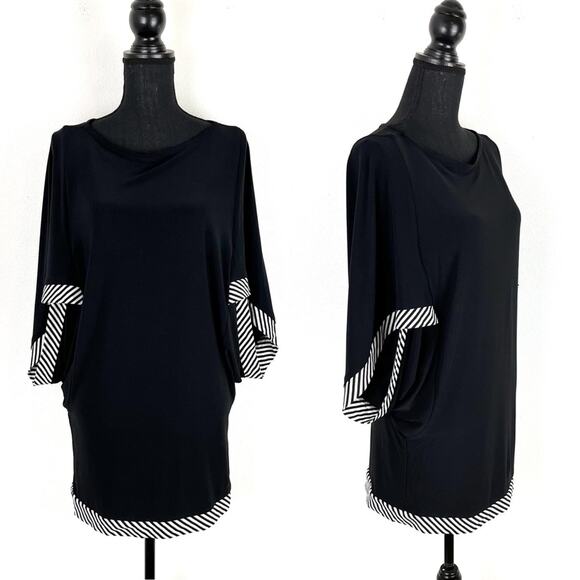 Vintage Joseph Ribkoff Mod Mini Dress Black - Picture 1 of 10